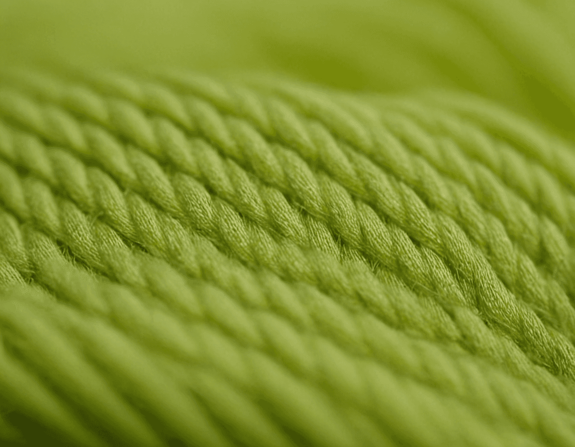 A close-up of a sustainable fabric like organic cotton or linen with rich texture against a lush green natural backdrop.