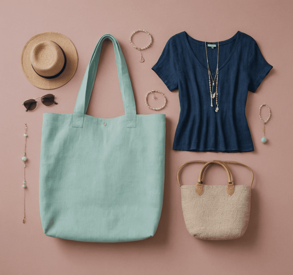 A vibrant collage of sustainable fabrics and certifications, symbolizing ethical fashion and transparency in sourcing.